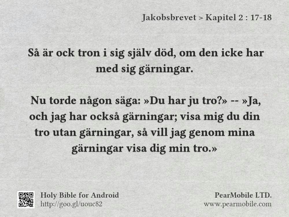 Jakobsbrevet, Kapitel 2:17-18